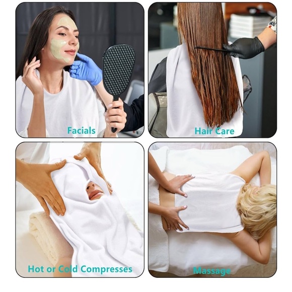 NEW 5 Pack White Facial Towels U-Shaped Soft Microfiber - Picture 10 of 10